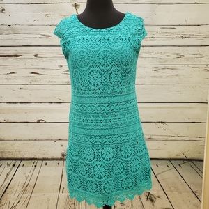 Aqua lace dress